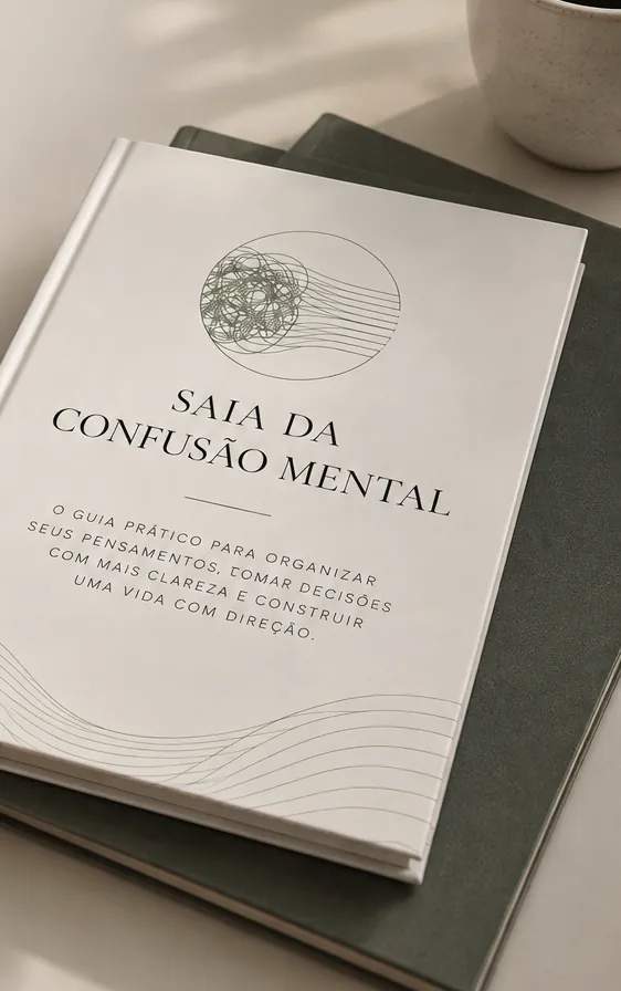 O guia sobre uma mesa, ao lado de uma xícara de café